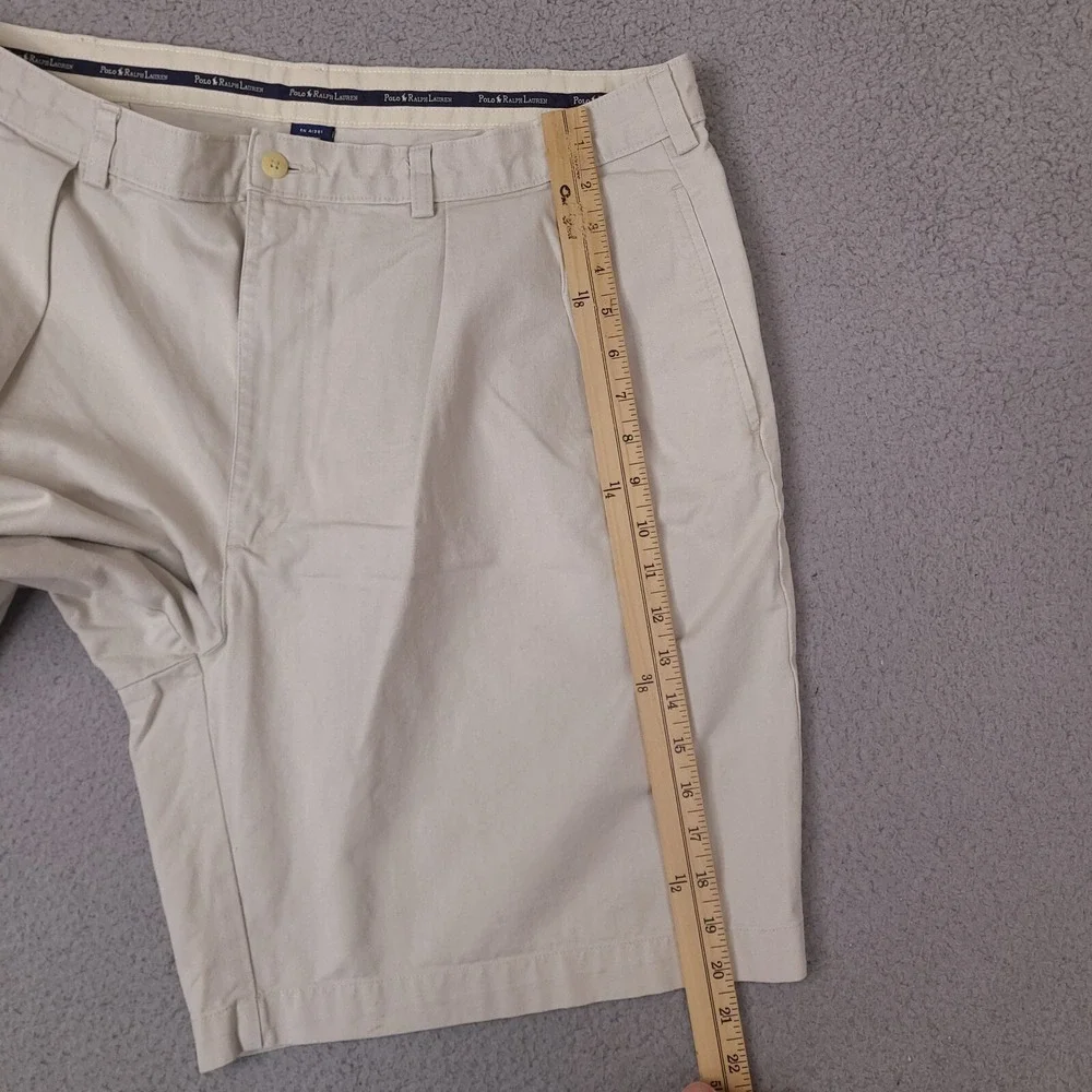 Polo Ralph‎ Lauren Shorts Mens 40 Beige 100% Cotton Pleated Tyler Short Vintage